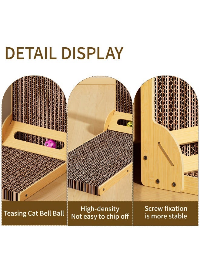 L-Shape Cat Scratcher Cardboard – Large Cat Scratching Board & Scratch Pad for Indoor Cats, Furniture Protector Cat Scratch Post - Image 5